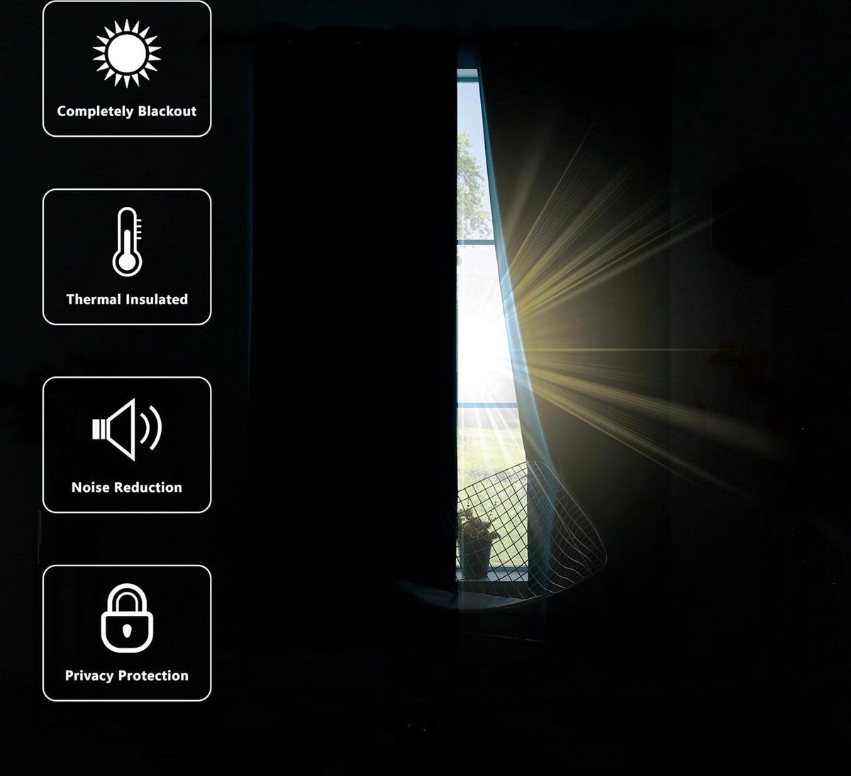 1 Panel Beige Blackout Curtain Panel With Grommets, Thermal Insulating Microfiber Drapes For Bedroom And Office, 100 x 250 cm
