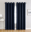 1 Piece Navy Blue Blackout Curtain Panel With Grommets, Thermal Insulated Light Blocking Window Drapes For Bedroom Office, 100 x 250 cm