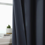 1 Piece Navy Blue Blackout Curtain Panel With Grommets, Thermal Insulated Light Blocking Window Drapes For Bedroom Office, 100 x 250 cm