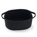 1 Piece Cotton Rope Basket with Handles Black, 30 x 20 x 12 cm
