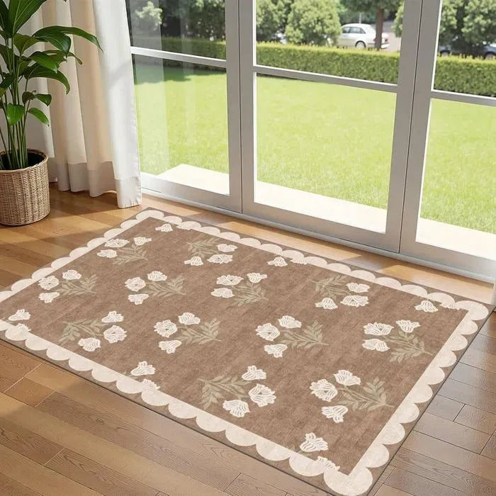 Floral Non Slip Door Mat, 90 x 150 cm