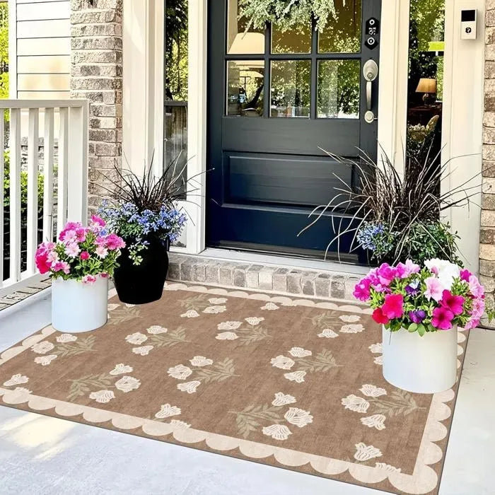 Floral Non Slip Door Mat, 90 x 150 cm