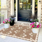 Floral Non Slip Door Mat, 90 x 150 cm