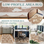 Floral Non Slip Door Mat, 90 x 150 cm
