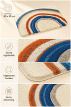 Cute Rainbow Bath Mat, Soft Non-Slip Absorbent Faux Cashmere Bathroom Rug for Toilet and Hallway, Beige, 40x60 cm