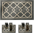 Door Mat Non Slip Washable Absorbent Entryway Rug for Home Garage Kitchen Laundry Room, Dark Grey, 50 x 80 cm