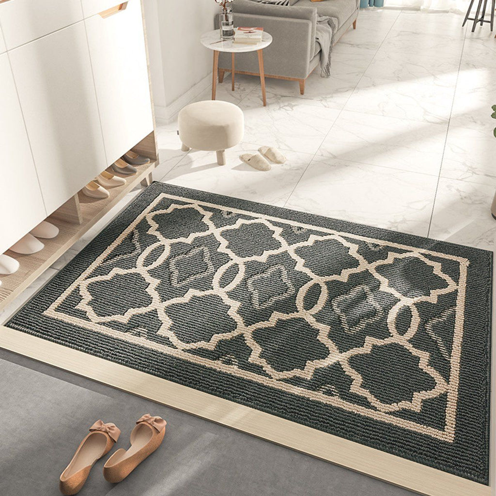Door Mat Non Slip Washable Absorbent Entryway Rug for Home Garage Kitchen Laundry Room, Dark Grey, 50 x 80 cm