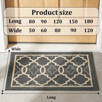 Door Mat Non Slip Washable Absorbent Entryway Rug for Home Garage Kitchen Laundry Room, Dark Grey, 50 x 80 cm