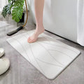 Diatoearth Bath Mat Quick Drying Non Slip Super Absorbent for Bathroom Shower, 40x30 cm White