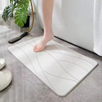 Diatoearth Bath Mat Quick Drying Non Slip Super Absorbent for Bathroom Shower, 40x30 cm White