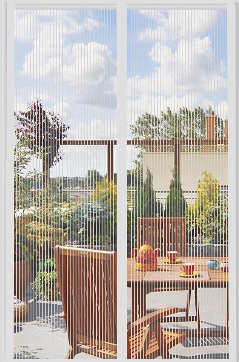 Magnetic Insect Screen Curtain Anti Fly Mesh for Door Window Sliding Patio No Drilling Required White, 120 x 210 cm
