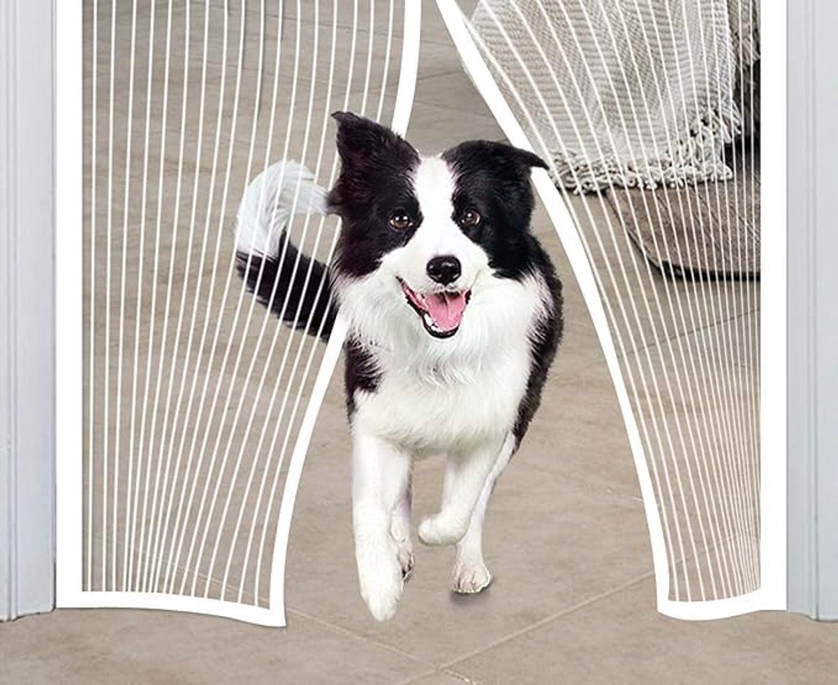 Magnetic Insect Screen Curtain Anti Fly Mesh for Door Window Sliding Patio No Drilling Required White, 120 x 210 cm