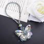 Crystal Glass Butterfly Car Key Charm Mirror Hanging Ornaments Gift (Butterfly-1)