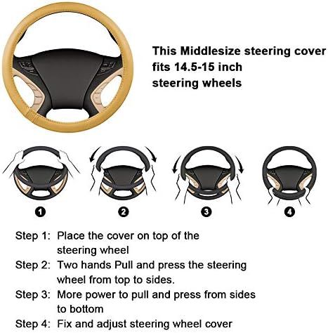 Luxury Fluffy Steering Wheel Cover for Men Women,Soft Warm Short Plush Steering Wheel Cover Gray Fuzzy with Universal 14.5-15 Inch