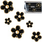 6 Pcs Daisy Flower Air Vent Clip Accessories Air Conditioning Outlet Clip Car Air Freshener Dashboard Accessories Charm Car Inter Decor(2.5 cm, 3 cm, 3.3 cm,Black)