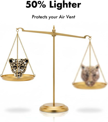 2pcs Bling Leopard Car Air Freshener Vent Clip, Black and Gold Cheetah Print Car Accessories, Sparkly Rhinestones Car Decor for Women