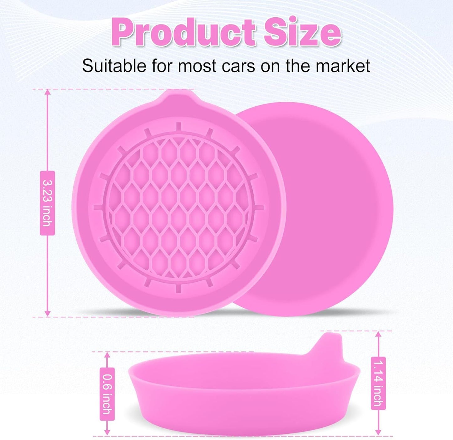 Car Cup Holder Coaster, Silicone Cup Holder Insert, Universal Non-Slip Cup Holders, Car Accessories Interior for Women and Man 4 Pack Pink
