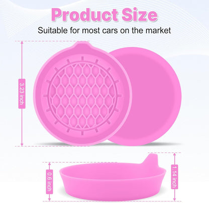 Car Cup Holder Coaster, Silicone Cup Holder Insert, Universal Non-Slip Cup Holders, Car Accessories Interior for Women and Man 4 Pack Pink