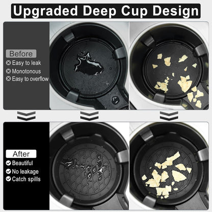 Car Cup Holder Coaster, Silicone Cup Holder Insert, Universal Non-Slip Cup Holders, Car Accessories Interior for Women and Man 4 Pack Black