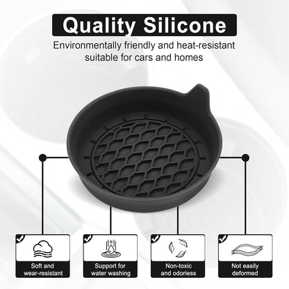 Car Cup Holder Coaster, Silicone Cup Holder Insert, Universal Non-Slip Cup Holders, Car Accessories Interior for Women and Man 4 Pack Black