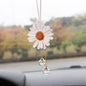 Daisy Car Hanging Ornaments for Women Girls Cute Sunflower Car Rear View Mirror Hanging Charms Automotive Interior Aesthetic Decoration Accessories Gift (White)