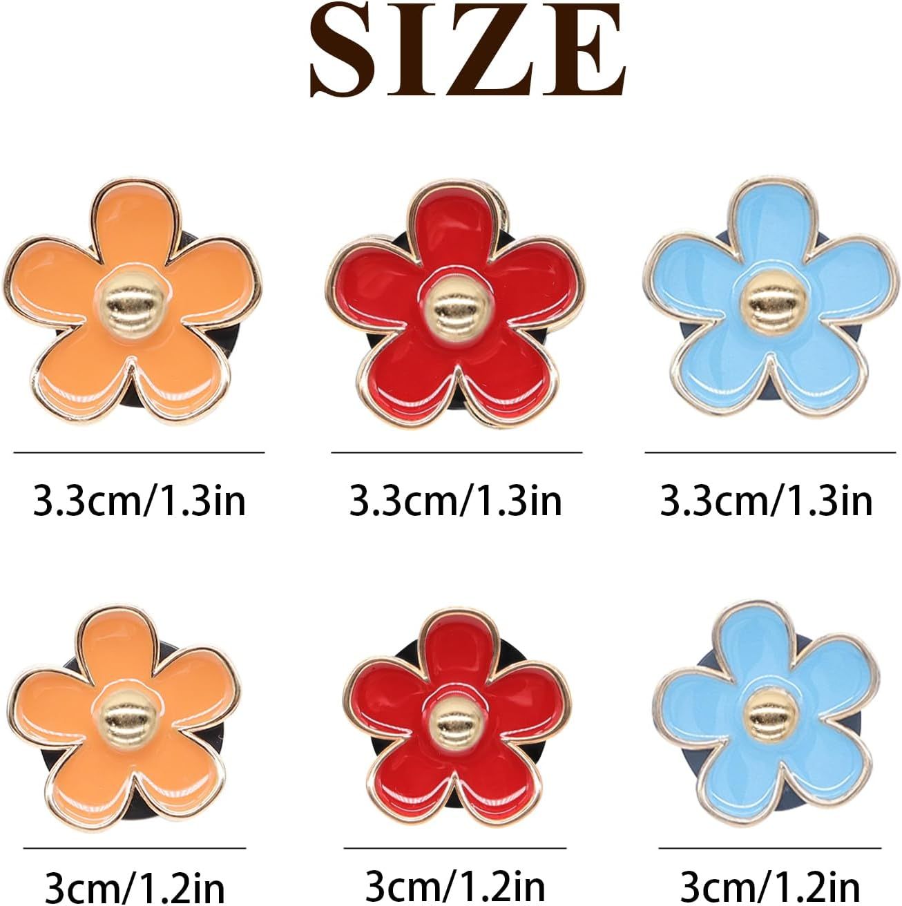 6pcs Flower Air Vent Clips Car Air Freshener,Red Orange Blue Daisy Flowers Vent Clip Car Accessories for Women,Girly Car Decor Refillable Car Diffuser
