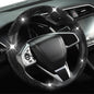 Diamond Bling Car Steering Wheel Cover with Crystal Rhinestones,3PCS Segmented Steering Wheel Protector,Universal for 99% Cars for Women(Black with Black Diamond)