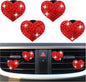 4PCS Heart-Shaped Car Vent Clips with Rhinestone,Bling Air Vent Clips Car Decorations,Premium Shiny Car Clips for Vents Accessories Interior (Red)