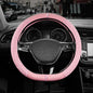 Leopard Steering Wheel Cover for Women, Cute Anti-Slip Microfiber Leather, Fits D Shape Flat Bottom Steering Wheel 14.5-15 Inch - Pink and Pink Leapoard