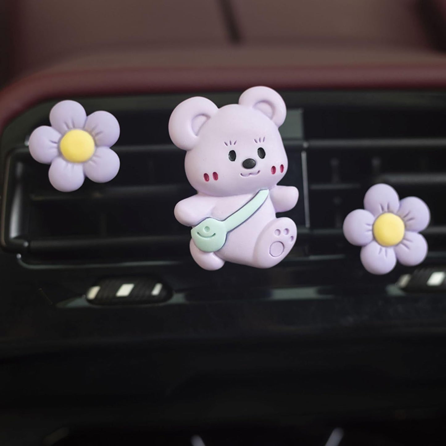 3Pcs Cute Bear Car Air Freshener Vent Clips, Aromatherapy Car Decor for Girls