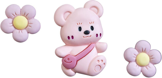 3Pcs Cute Bear Car Air Freshener Vent Clips, Aromatherapy Car Decor for Girls (Pink)