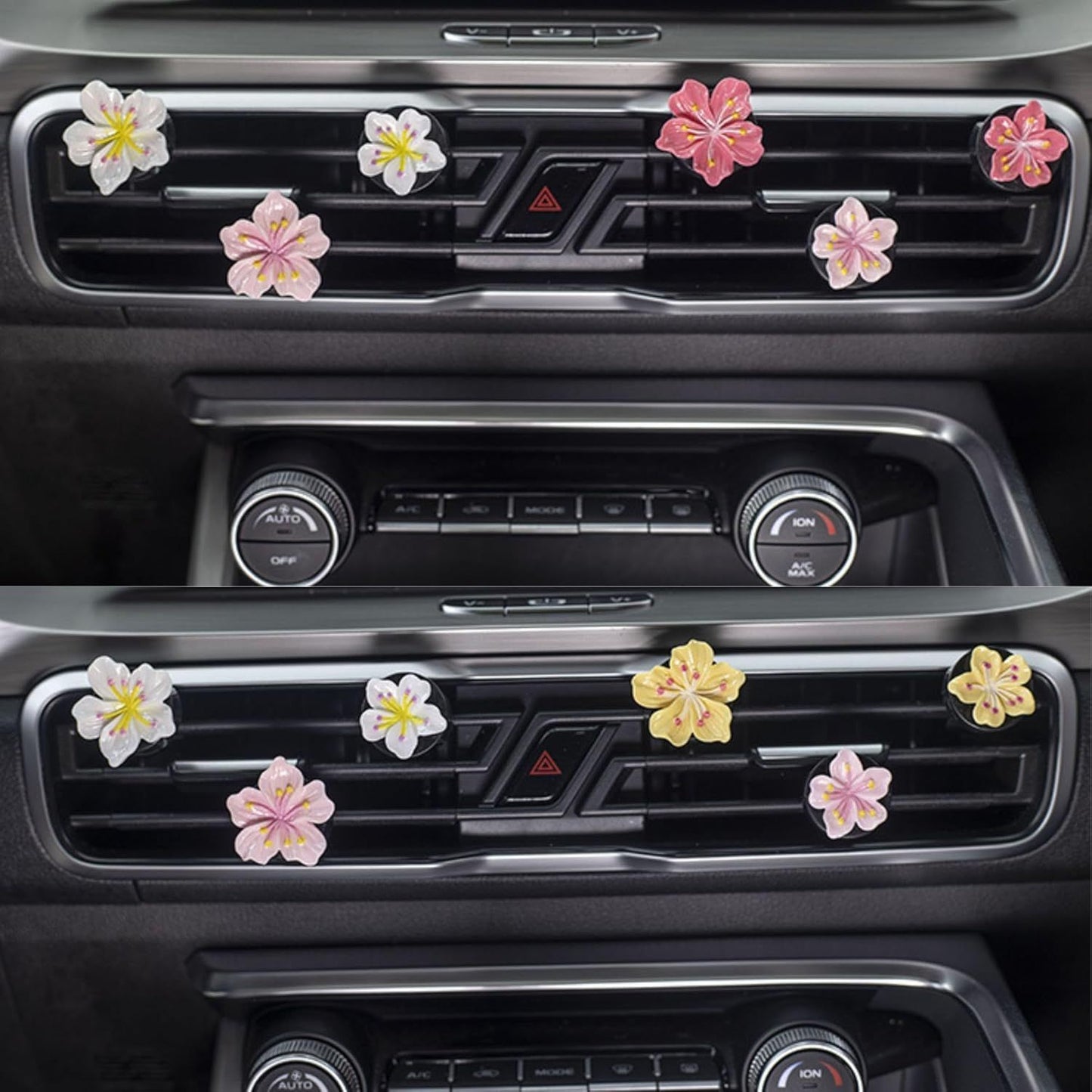 10 PCS Flower Car Air Freshener Vent Clips, Cute Pink Car Interior Decor Accessories, Aromatherapy Car Vent Clips for Women, Universal Car Air Outlet Decoration