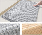Soft Microfiber Farmhouse Bathroom Rug, Washable Kitchen Floor Mat, Woven Non‑Slip Bath Mat with Pure Tassels, Plush Woven Bathroom Carpet, Door Mat for Laundry Room, 20" x 32", Grey
