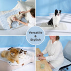 Cooling Mat for Small Dogs - Q-Max>0.4 Thin Breathable Crate Pad Indoor for Puppy and Cat with Chill Cool Fiber as Cooling Topper，Portable Washable Kennel Mat in Outdoor Summer, 24x18, Blue