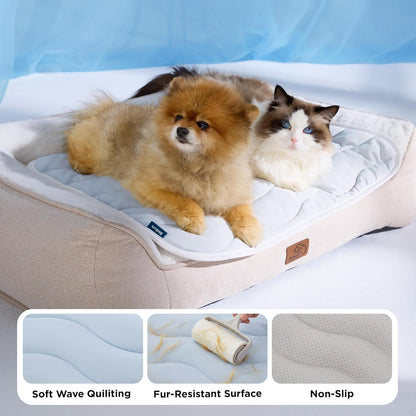 Cooling Mat Medium Size Dog - Q-Max>0.4 Thin Breathable Cooling Crate Pad Indoor for Pet with Chill Cool Fiber as Cooling Topper，Portable Washable Kennel Mat in Outdoor Summer, 29x21, Blue