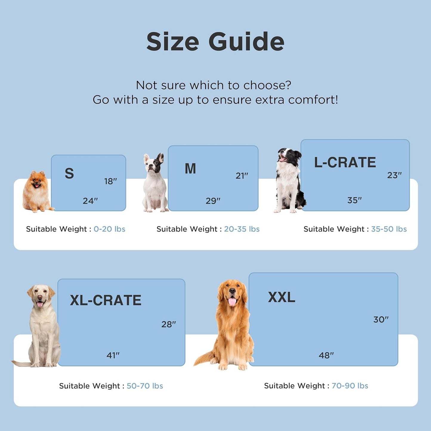 Cooling Dog Mat Extra Large - Q-Max>0.4 XL Thin Breathable Cold Crate Pad Indoor for Pets with Chill Cool Fiber as Cooling Topper，Portable Washable Kennel Mat in Outdoor Summer, 41x28, Blue