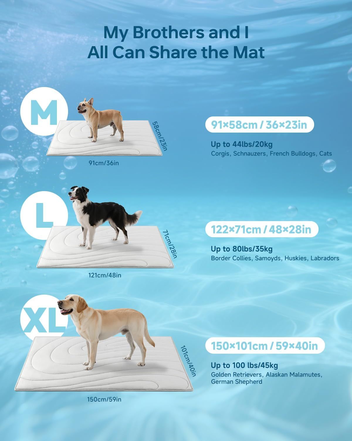 Cooling Mat for Dogs, 36"x23" Self-Cooling Dog Bed with Arc-Chill Technology 3.0, Non-Slip Washable Pet Cooling Pad for Small & Medium Dogs, Indoor Outdoor Kennel Floor Use - Grey