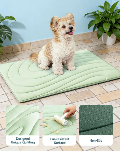 Cooling Mat for Dogs, 48" x 28" Self-Cooling Dog Bed with Arc-Chill Technology 3.0(QMAX>0.5), Non-Slip Washable Pet Cooling Pad for Large Dogs, Indoor Outdoor Floor Mat - Green