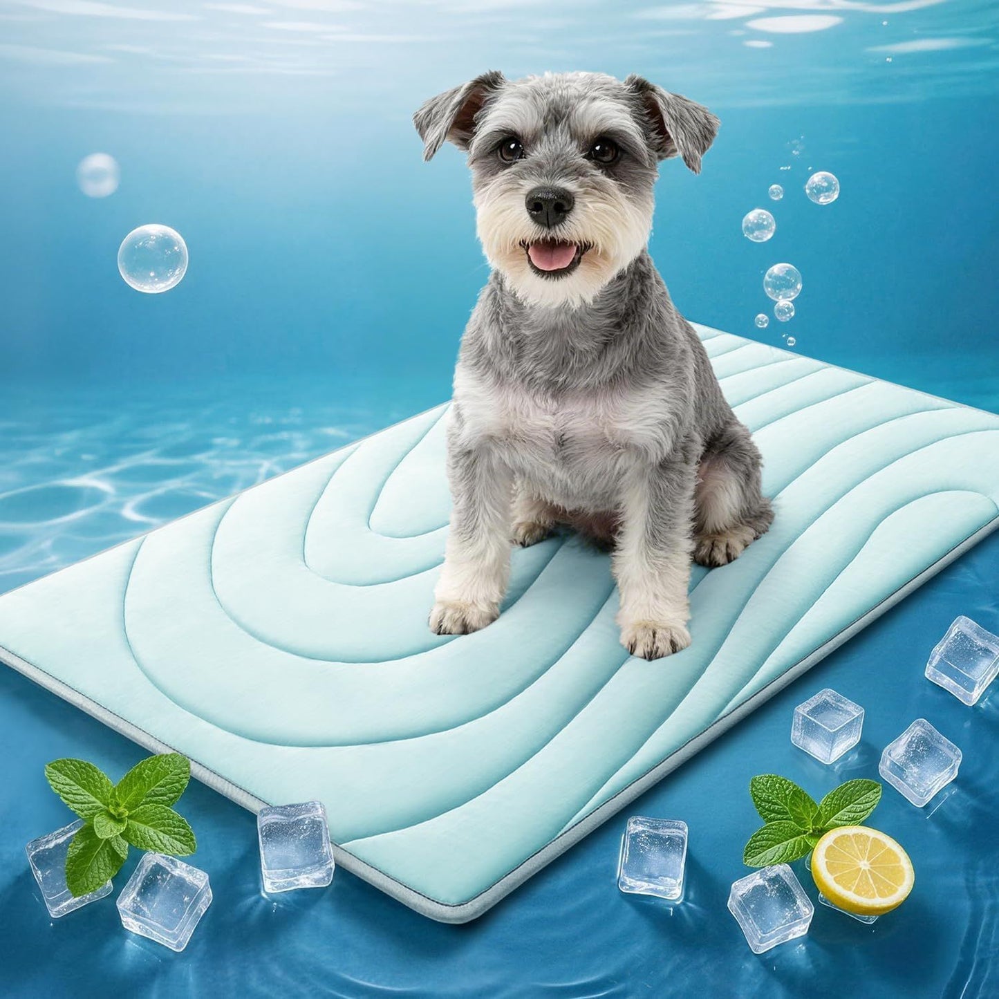Cooling Mat for Dogs, 36"x23" Self-Cooling Pet Bed - Advanced Arc-Chill Technology 3.0 for Instant Cool, Non-Slip Washable Floor Mat for Small & Medium Dogs, Indoor Outdoor Use - Blue