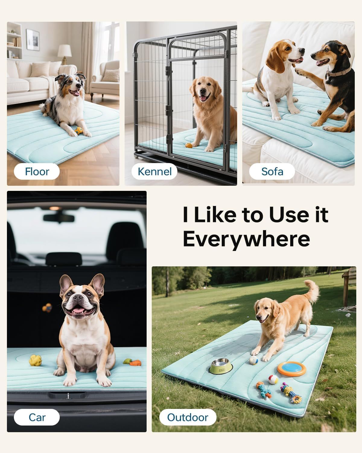 Cooling Mat for Dogs, 36"x23" Self-Cooling Pet Bed - Advanced Arc-Chill Technology 3.0 for Instant Cool, Non-Slip Washable Floor Mat for Small & Medium Dogs, Indoor Outdoor Use - Blue