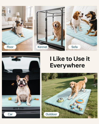 Cooling Mat for Dogs, 59"x40" Self-Cooling Pet Bed - Advanced Arc-Chill Technology 3.0 (QMAX>0.5) for Instant Cool, Non-Slip Washable Floor Mat for XL-Large Dogs, Indoor Outdoor Use - Blue
