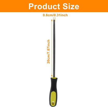 8 Inch Round File, Carbon Steel Rat Tail Metal File Tool Sharpener for Professionals/Wood/DIY Enthusiasts