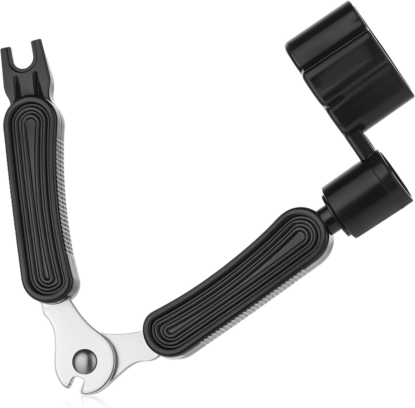 Guitar String Winder, Professional Guitar Tools Bridge Pin Puller and Cutter Musical Instrument String Winder 3 In 1 Tool for Repairing Restringing of Acoustic Electric Guitars (Black)