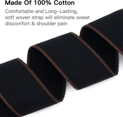 Guitar Strap, Soft Cotton Straps With 3 Pick Holders, Button Headstock Adaptor, 1 Pair Locks and 3 Picks Set For Electric/Acoustic Guitar