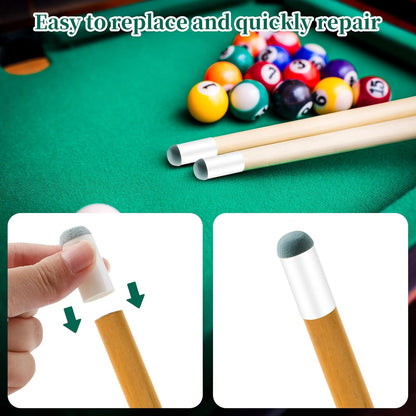 25PCS Slip On Pool Cue Tips, 9mm 10mm 11mm 12mm 13mm Pool Queue Stick Tips Replacement Kit, Billiard Cue Sticks Tips Pool Cue Repair Kit Pool Table Accessories, 5 Sizes