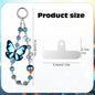Cute Phone Charm Wrist Strap with Spacer,Butterfly Beaded Phone Chain Wristlet for Case Cellphone Chain Lanyard