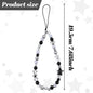 Beaded Camera Hand Strap, Cool Black Star Phone Lanyard Wrist Cute Bag Charm Digital Camera Wrist Strap for Phone Bag Keychain