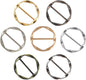 Tie Clips for Women & Girls - Twist Tee Knot Scarf Clip Waist Clothes Corner Knotted Button Fashion Metal Circle Buckle Alloy Clothing Ring Wrap Holder Round Scarves Clasp