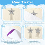 6PCS Rhinestone Star Iron on Patches, Shiny Silver Rhinestone Tassel Star with Chains Glitter Sequin Patches for Trucker Hats Jeans Bags Backpacks Jackets Denim DIY Appliques Art Crafts