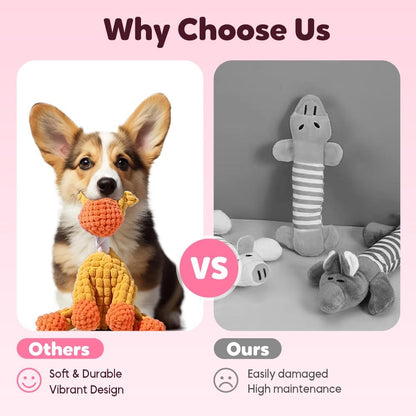 Linen Dog Toys, Durable Toy with Squeaker for Small Medium Large Dogs, Chew Resistant Animal Shaped Plush Toys Warm-Hearted Companion Anxiety Relief (Monkey) Monkey